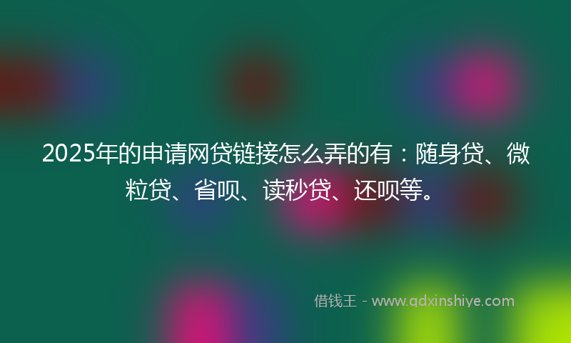 2025年的申请网贷链接怎么弄的有：随身贷、微粒贷、省呗、读秒贷、还呗等。
