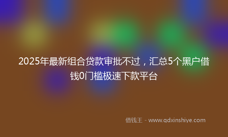2025年最新组合贷款审批不过，汇总5个黑户借钱0门槛极速下款平台