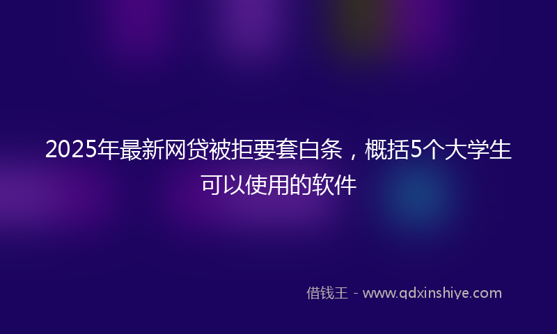 2025年最新网贷被拒要套白条，概括5个大学生可以使用的软件