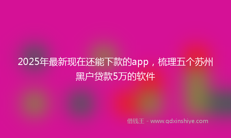 2025年最新现在还能下款的app，梳理五个苏州黑户贷款5万的软件