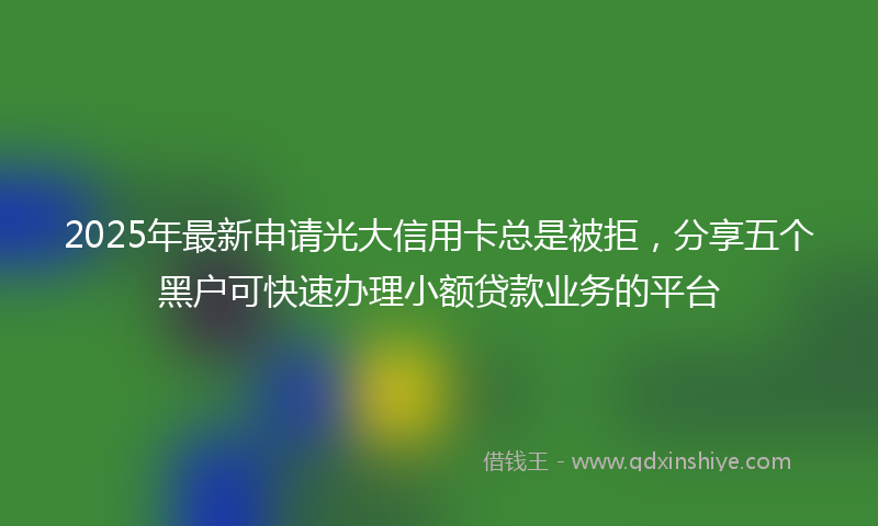 2025年最新申请光大信用卡总是被拒，分享五个黑户可快速办理小额贷款业务的平台