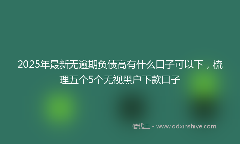 2025年最新无逾期负债高有什么口子可以下，梳理五个5个无视黑户下款口子