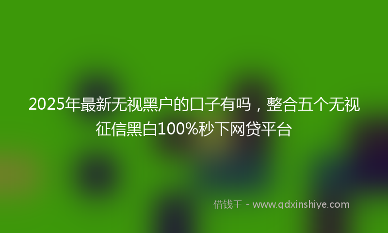 2025年最新无视黑户的口子有吗，整合五个无视征信黑白100%秒下网贷平台