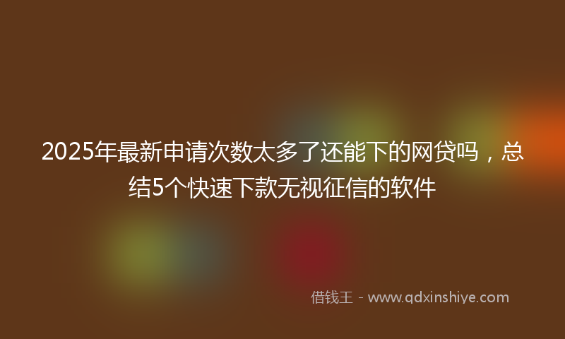 2025年最新申请次数太多了还能下的网贷吗，总结5个快速下款无视征信的软件