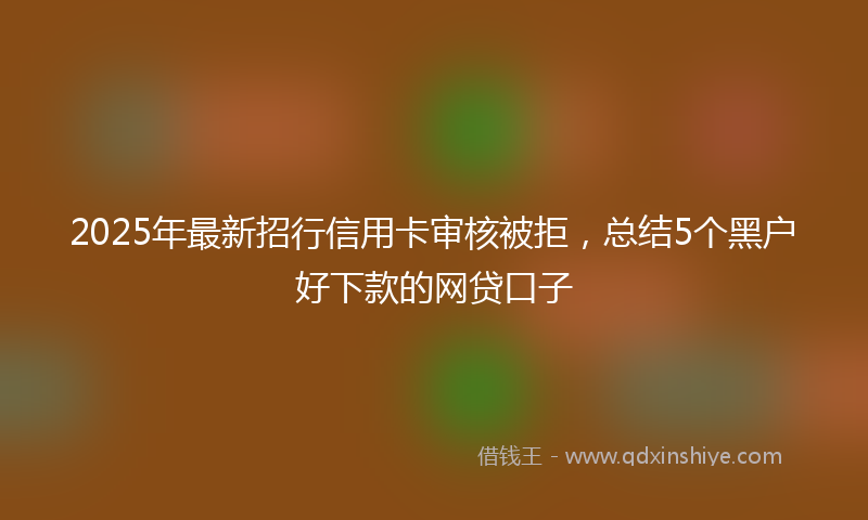 2025年最新招行信用卡审核被拒，总结5个黑户好下款的网贷口子