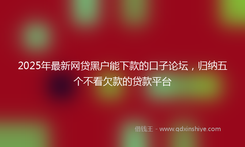 2025年最新网贷黑户能下款的口子论坛，归纳五个不看欠款的贷款平台