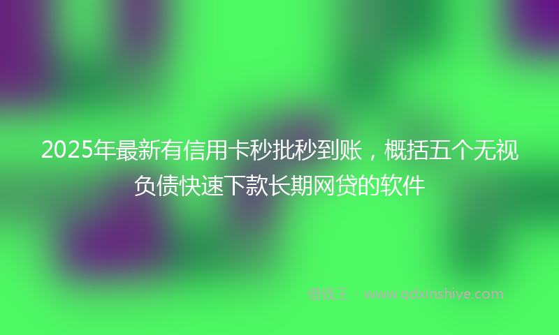 2025年最新有信用卡秒批秒到账，概括五个无视负债快速下款长期网贷的软件