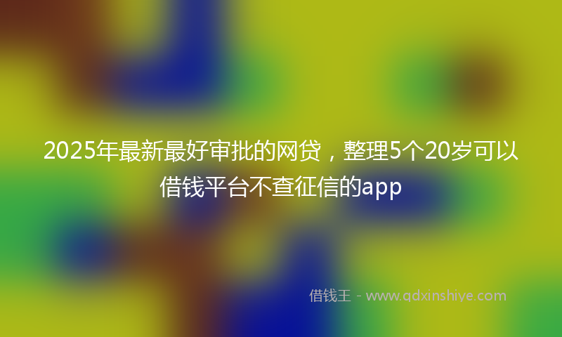 2025年最新最好审批的网贷，整理5个20岁可以借钱平台不查征信的app