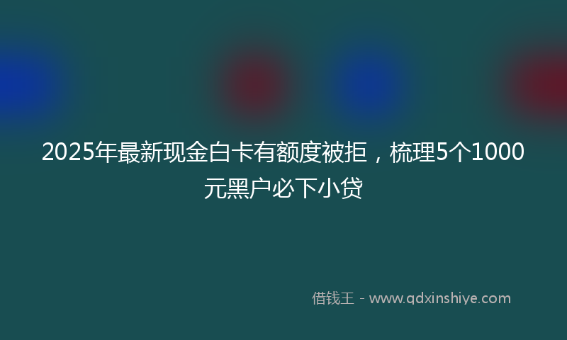 2025年最新现金白卡有额度被拒，梳理5个1000元黑户必下小贷