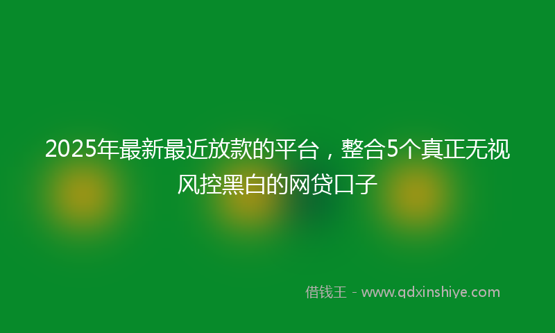 2025年最新最近放款的平台，整合5个真正无视风控黑白的网贷口子