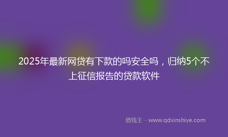2025年最新网贷有下款的吗安全吗，归纳5个不上征信报告的贷款软件
