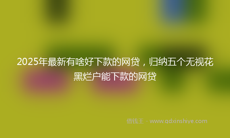 2025年最新有啥好下款的网贷，归纳五个无视花黑烂户能下款的网贷
