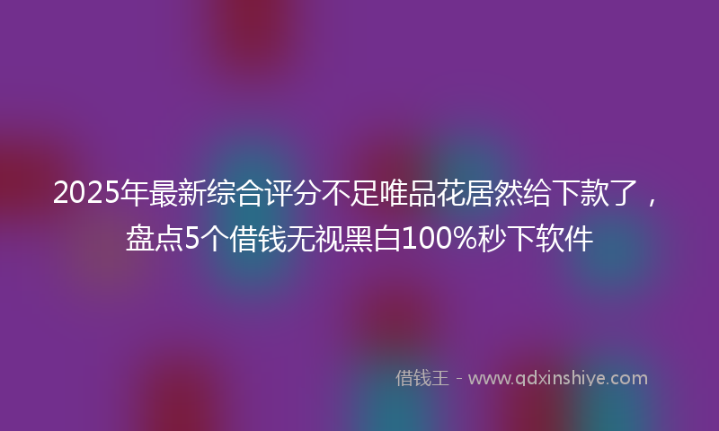 2025年最新综合评分不足唯品花居然给下款了，盘点5个借钱无视黑白100%秒下软件