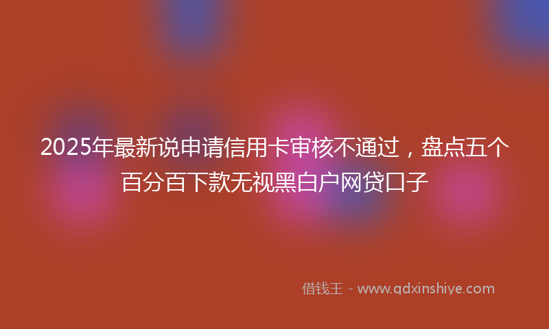 2025年最新说申请信用卡审核不通过，盘点五个百分百下款无视黑白户网贷口子