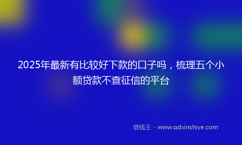 2025年最新有比较好下款的口子吗，梳理五个小额贷款不查征信的平台