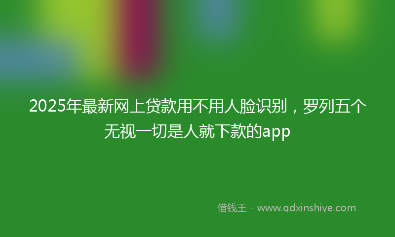 2025年最新网上贷款用不用人脸识别，罗列五个无视一切是人就下款的app