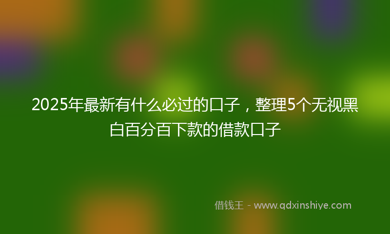 2025年最新有什么必过的口子，整理5个无视黑白百分百下款的借款口子