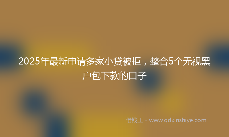 2025年最新申请多家小贷被拒，整合5个无视黑户包下款的口子