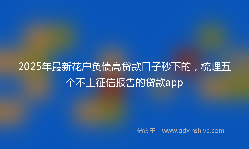 2025年最新花户负债高贷款口子秒下的，梳理五个不上征信报告的贷款app