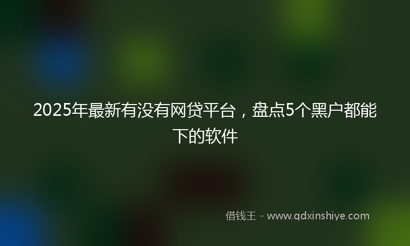 2025年最新有没有网贷平台，盘点5个黑户都能下的软件
