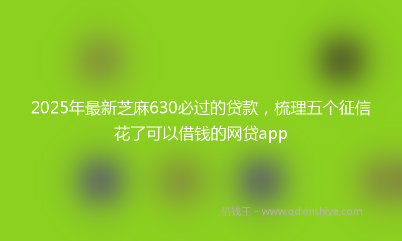 2025年最新芝麻630必过的贷款，梳理五个征信花了可以借钱的网贷app