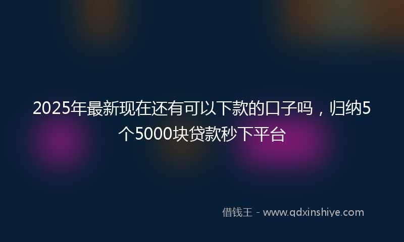 2025年最新现在还有可以下款的口子吗，归纳5个5000块贷款秒下平台