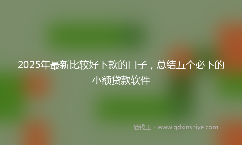 2025年最新比较好下款的口子，总结五个必下的小额贷款软件