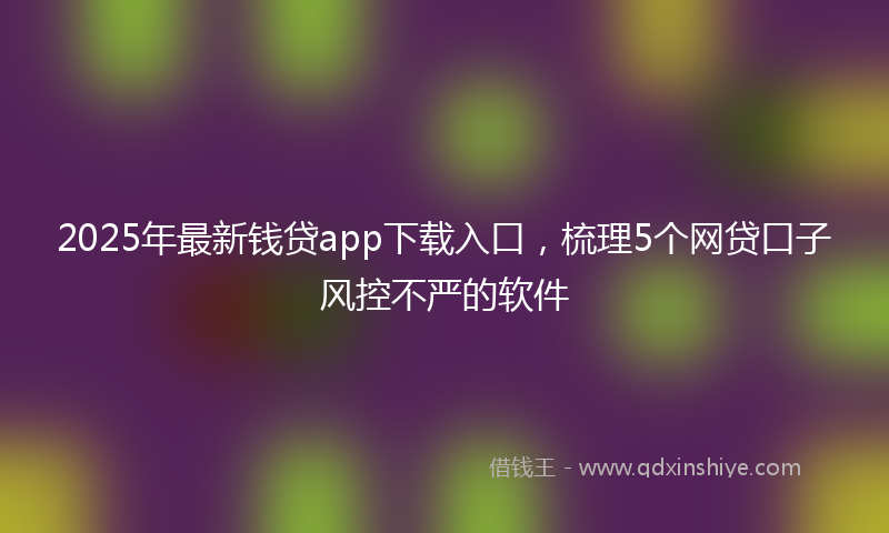 2025年最新钱贷app下载入口，梳理5个网贷口子风控不严的软件