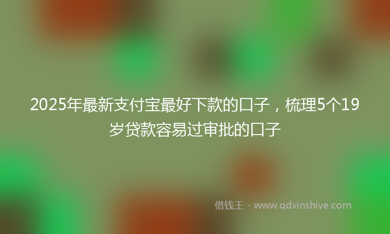 2025年最新支付宝最好下款的口子，梳理5个19岁贷款容易过审批的口子