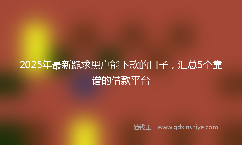 2025年最新跪求黑户能下款的口子，汇总5个靠谱的借款平台