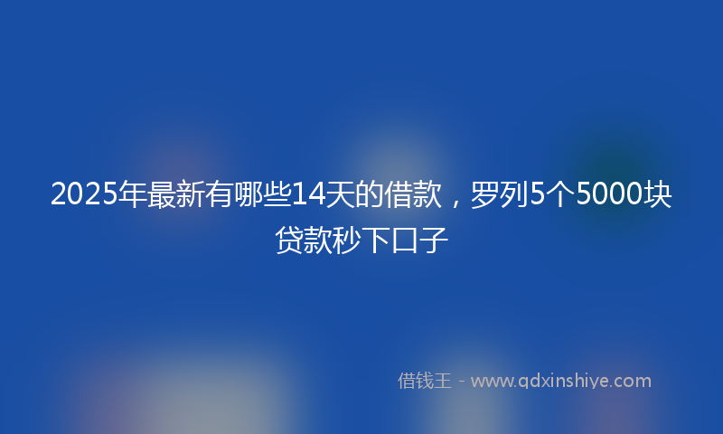 2025年最新有哪些14天的借款，罗列5个5000块贷款秒下口子