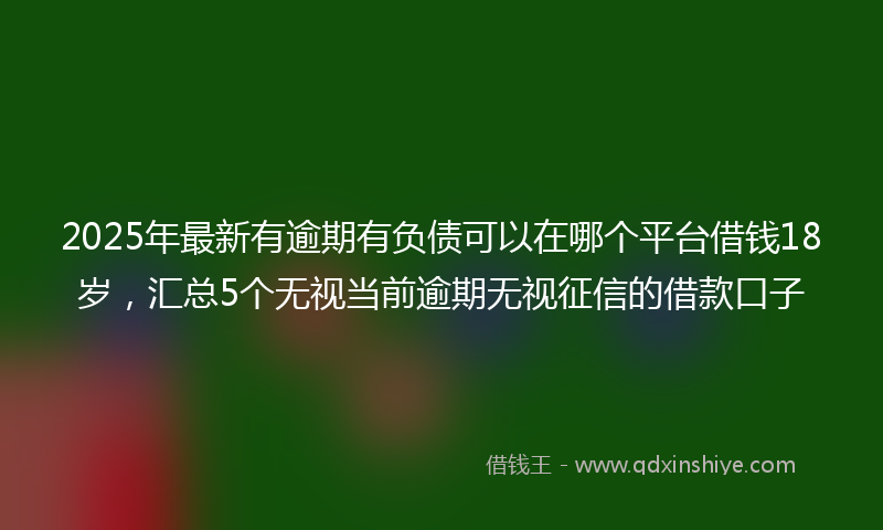 2025年最新有逾期有负债可以在哪个平台借钱18岁，汇总5个无视当前逾期无视征信的借款口子