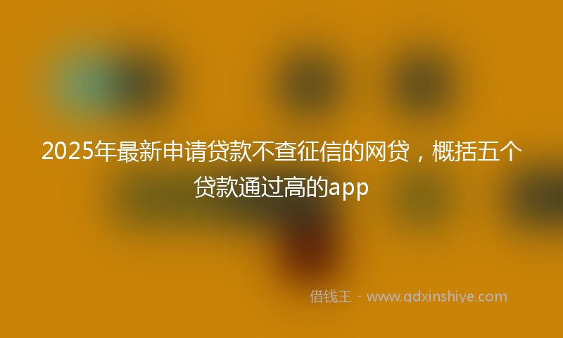 2025年最新申请贷款不查征信的网贷，概括五个贷款通过高的app