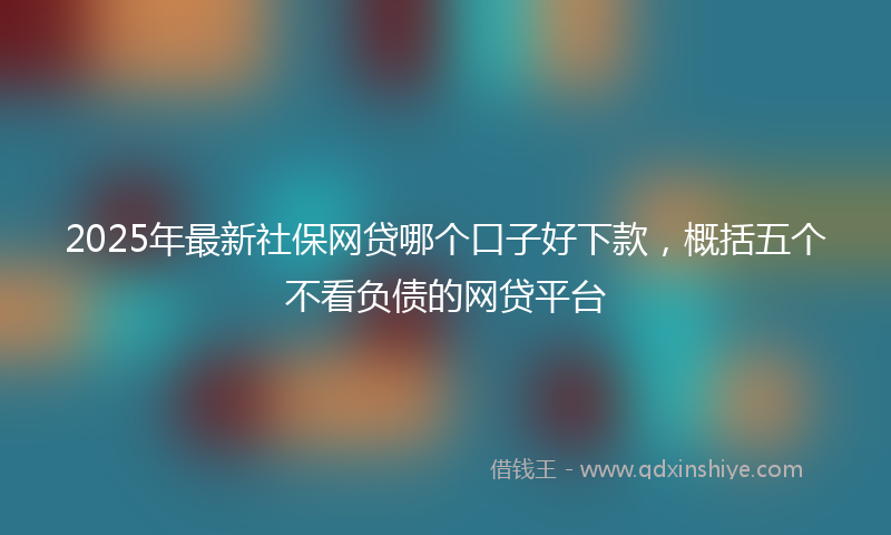 2025年最新社保网贷哪个口子好下款，概括五个不看负债的网贷平台