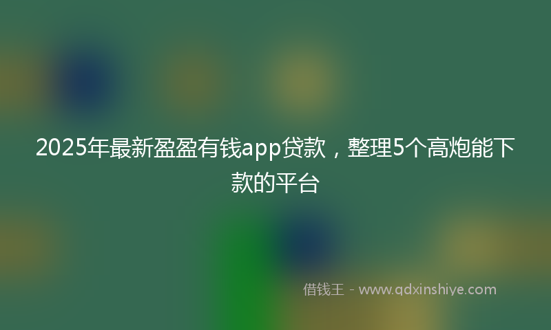 2025年最新盈盈有钱app贷款，整理5个高炮能下款的平台
