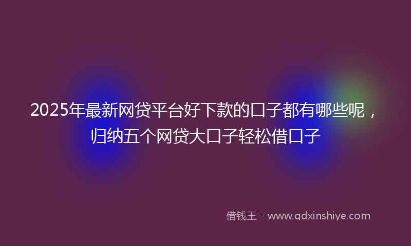 2025年最新网贷平台好下款的口子都有哪些呢，归纳五个网贷大口子轻松借口子
