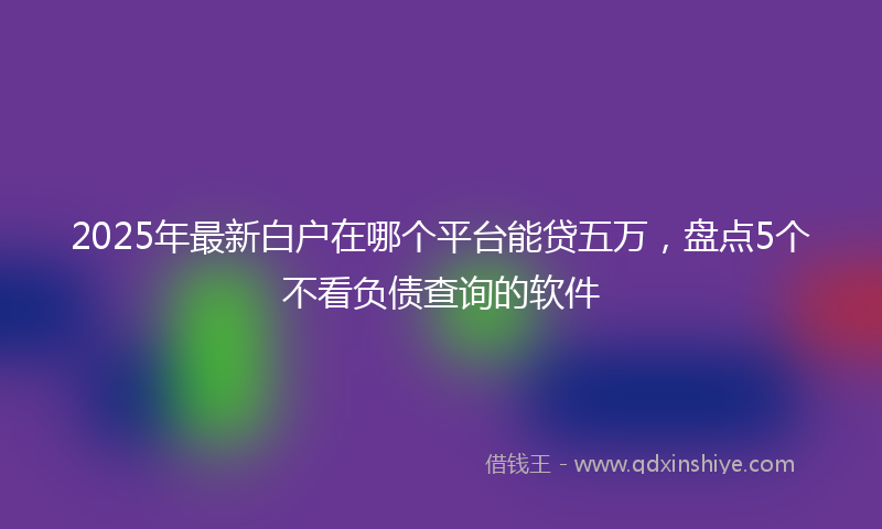 2025年最新白户在哪个平台能贷五万，盘点5个不看负债查询的软件