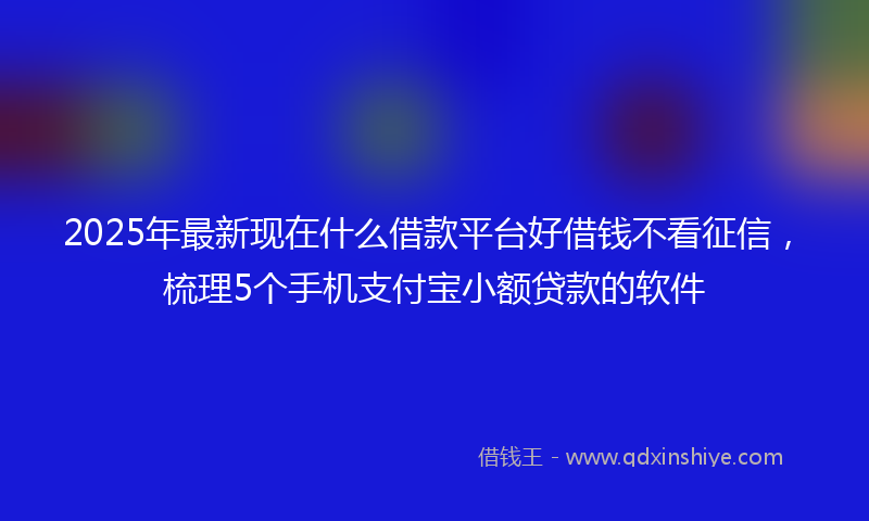 2025年最新现在什么借款平台好借钱不看征信，梳理5个手机支付宝小额贷款的软件