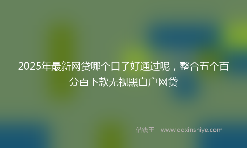 2025年最新网贷哪个口子好通过呢，整合五个百分百下款无视黑白户网贷