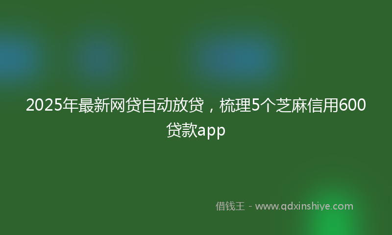 2025年最新网贷自动放贷，梳理5个芝麻信用600贷款app