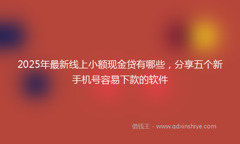 2025年最新线上小额现金贷有哪些，分享五个新手机号容易下款的软件