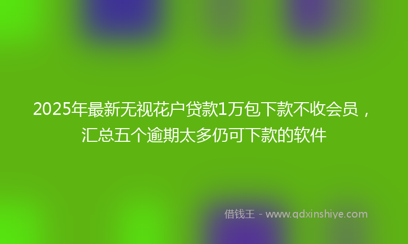 2025年最新无视花户贷款1万包下款不收会员，汇总五个逾期太多仍可下款的软件