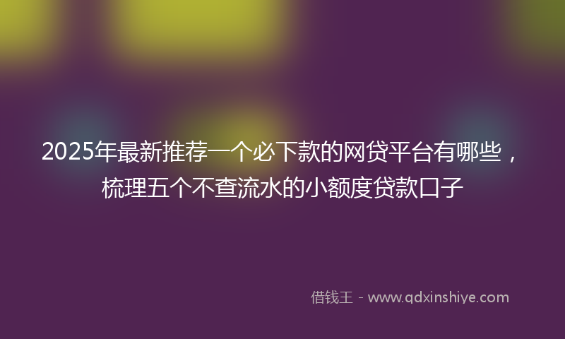 2025年最新推荐一个必下款的网贷平台有哪些，梳理五个不查流水的小额度贷款口子