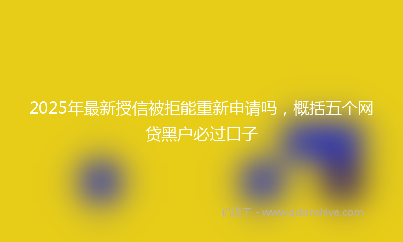 2025年最新授信被拒能重新申请吗，概括五个网贷黑户必过口子