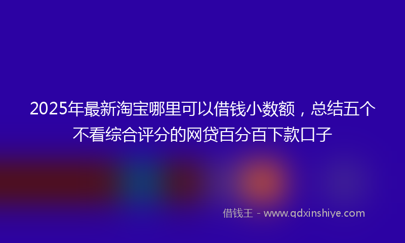 2025年最新淘宝哪里可以借钱小数额，总结五个不看综合评分的网贷百分百下款口子