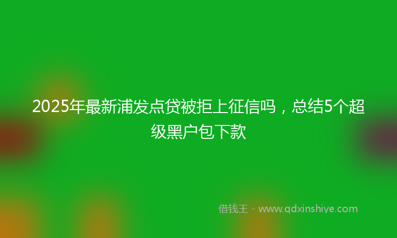 2025年最新浦发点贷被拒上征信吗，总结5个超级黑户包下款