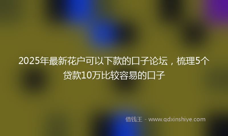 2025年最新花户可以下款的口子论坛，梳理5个贷款10万比较容易的口子