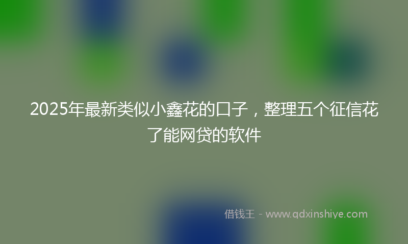 2025年最新类似小鑫花的口子，整理五个征信花了能网贷的软件