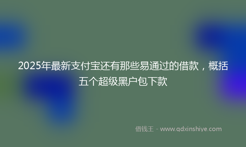 2025年最新支付宝还有那些易通过的借款，概括五个超级黑户包下款