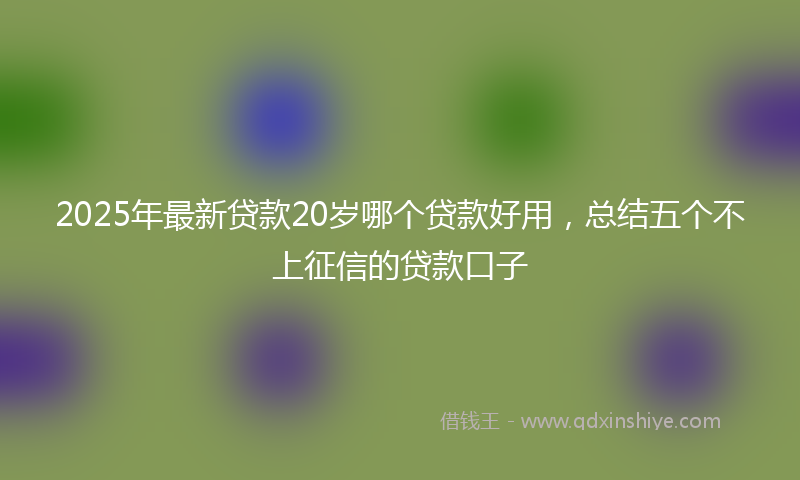 2025年最新贷款20岁哪个贷款好用，总结五个不上征信的贷款口子